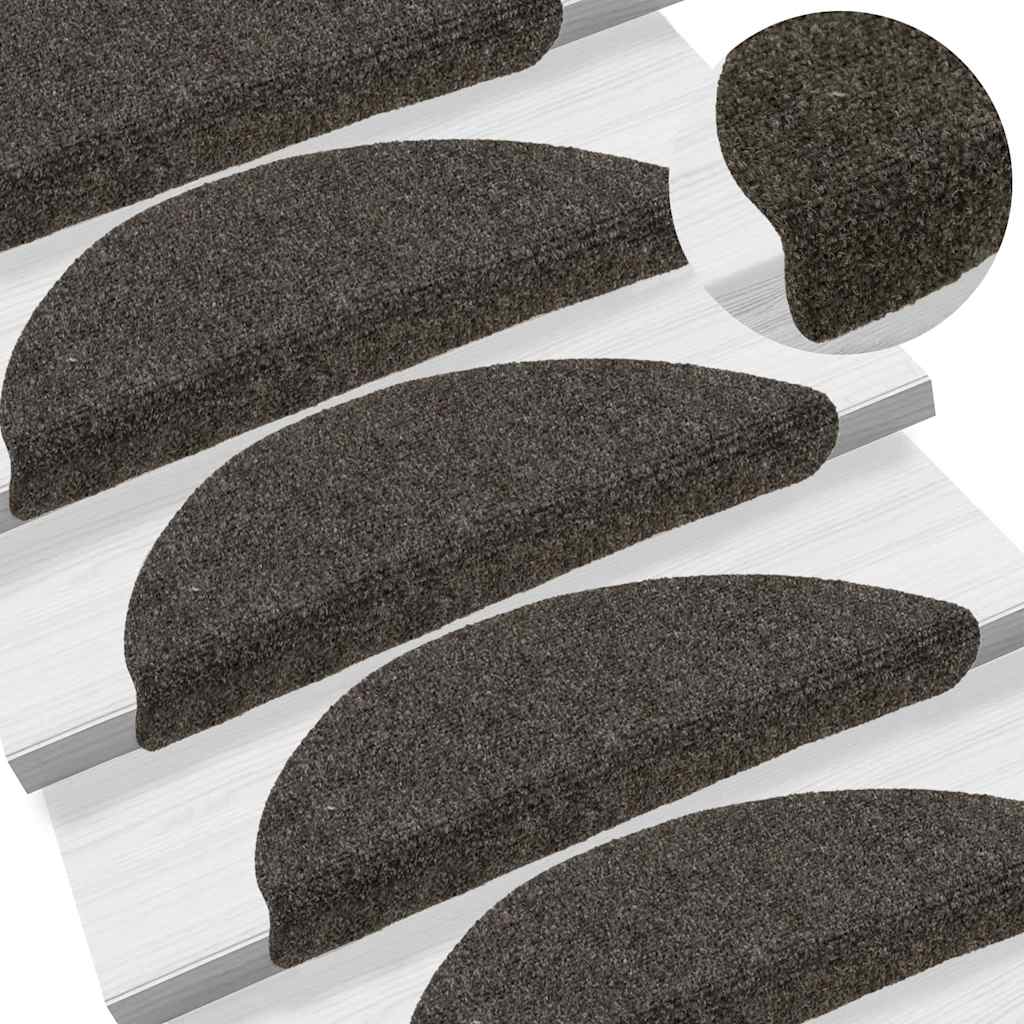 Trapmatten Zelfklevend 5 stuks 56x17x3 cm Antraciet Halfrond