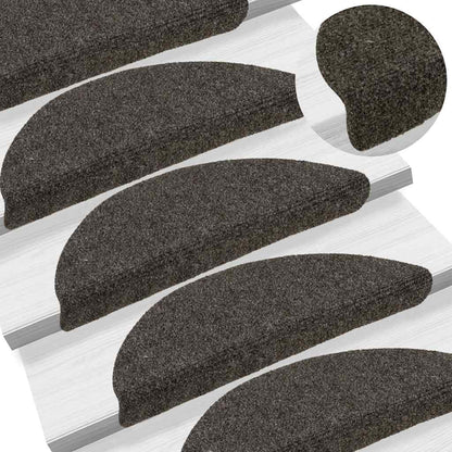 Trapmatten Zelfklevend 5 stuks 56x17x3 cm Antraciet Halfrond
