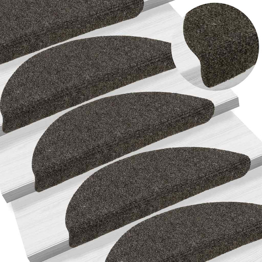 Trapmatten Zelfklevend 5 stuks 56x17x3 cm Antraciet Halfrond