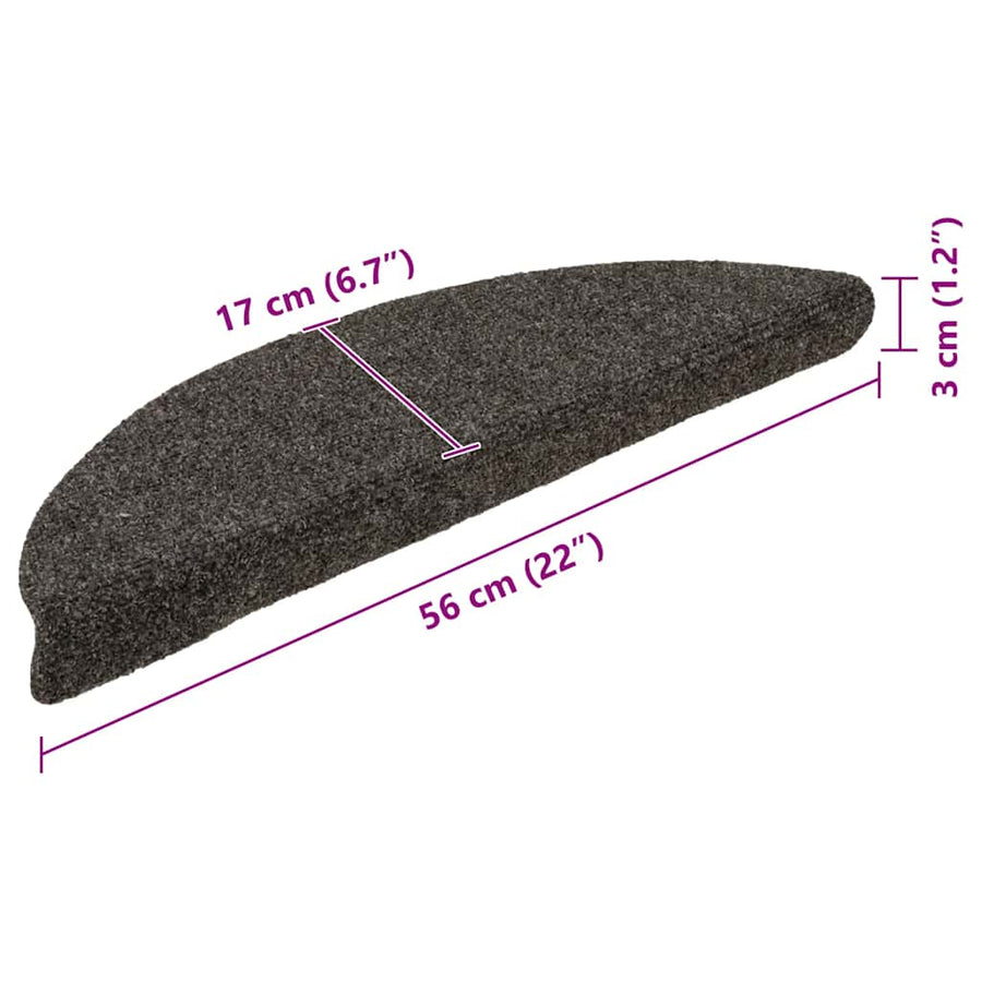 Trapmatten Zelfklevend 5 stuks 56x17x3 cm Antraciet Halfrond