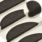 Stair Mats Self-Adhesive 10 pcs 56x17x3 cm Anthracite Half-Round
