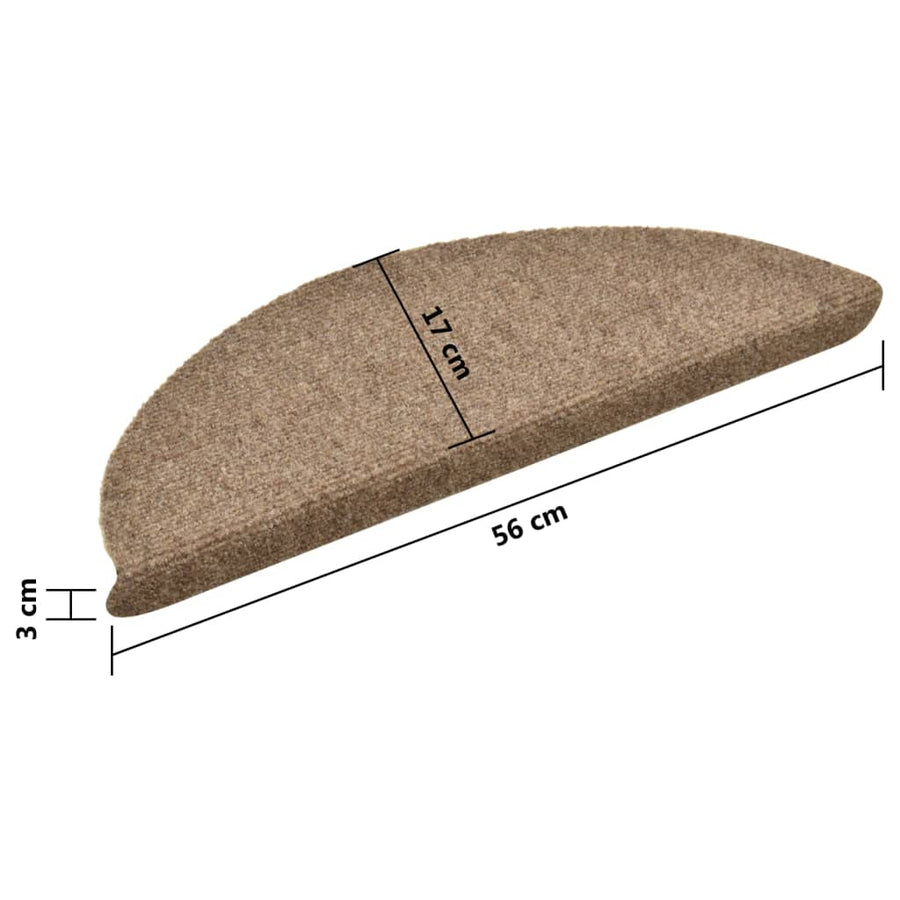 Trapmatten Zelfklevend Naaldvilt Kleurig 10 56 x 17 x 3 cm Crème