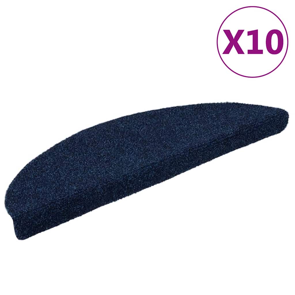Trapmatten zelfklevend 10 stuks 56x17x3 cm marineblauw halfrond