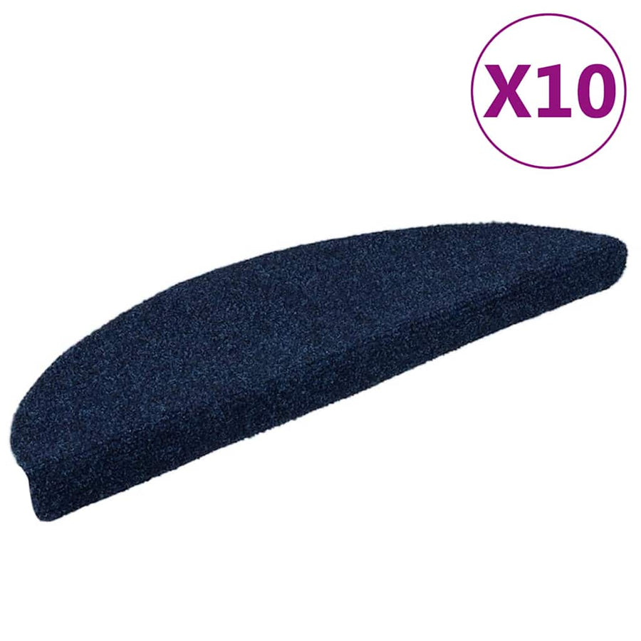 Trapmatten zelfklevend 10 stuks 56x17x3 cm marineblauw halfrond