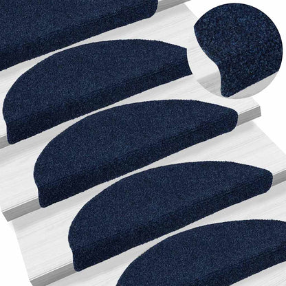 Trapmatten zelfklevend 10 stuks 56x17x3 cm marineblauw halfrond
