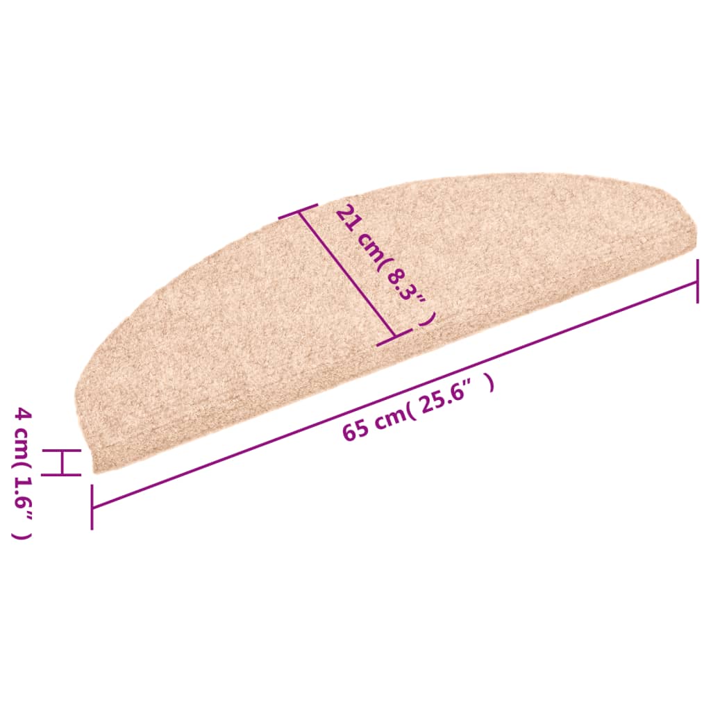 Trapmatten Zelfklevend Naaldvilt Bruin 5 65 x 21 x 4 cm Beige