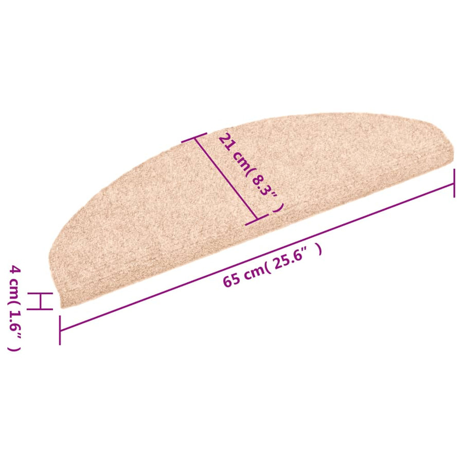 Trapmatten Zelfklevend Naaldvilt Bruin 5 65 x 21 x 4 cm Beige