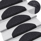 Stair Mats Self-Adhesive 5 pieces 65x21x4 cm Black Semi-Circular Large