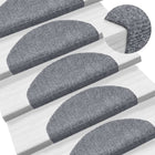 Stair Mats Self-Adhesive 5 pieces 65x21x4 cm Light Grey Half Round Large