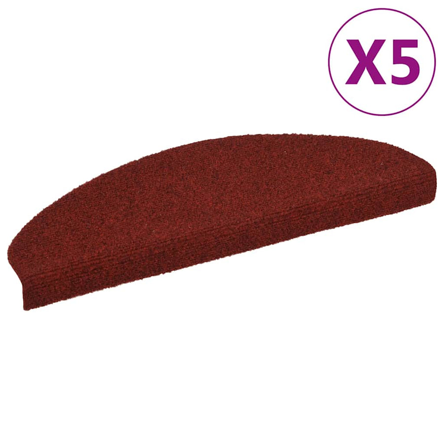 Trapmatten Zelfklevend 5 stuks 65x21x4 cm Bordeaux Rood Halfrond Groot