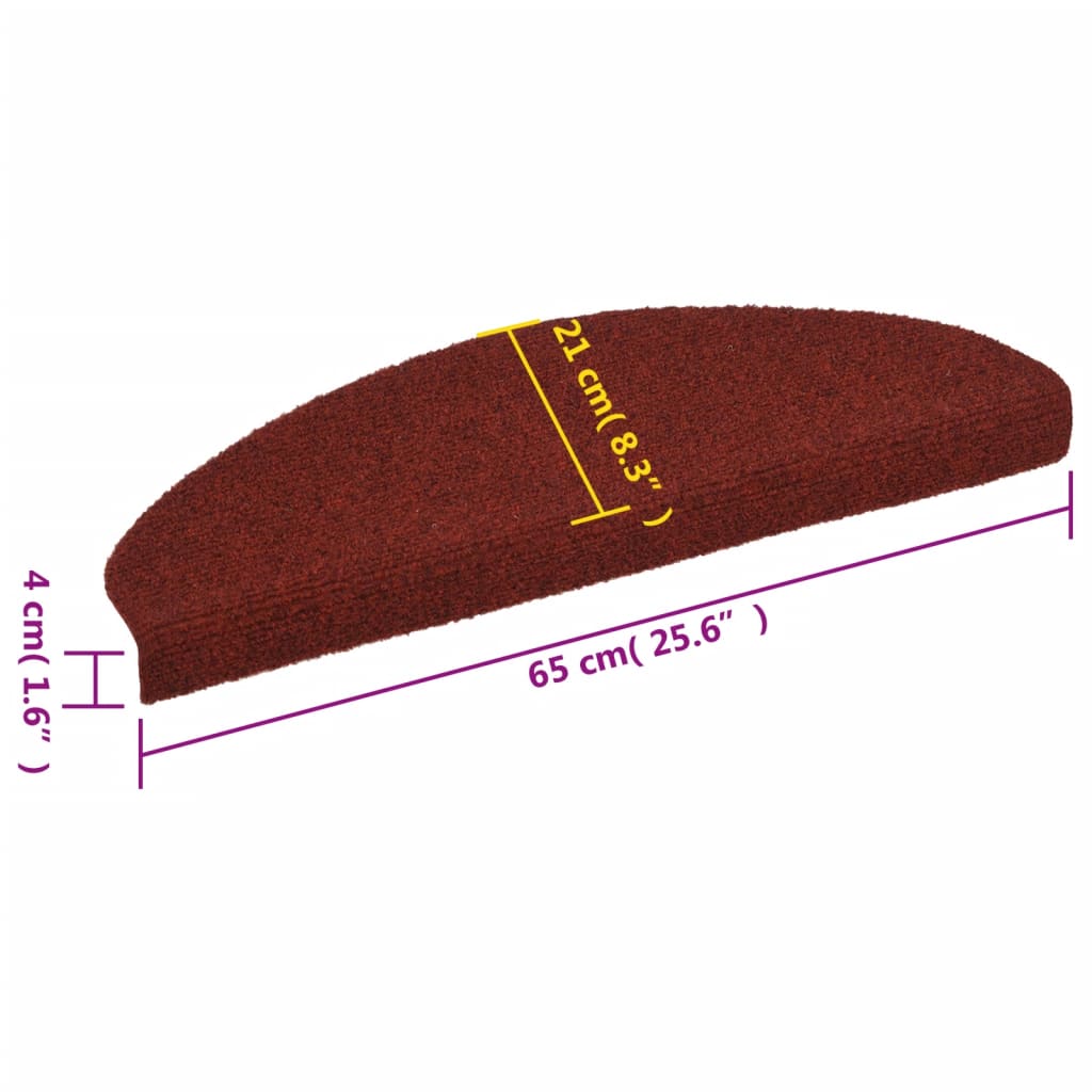Trapmatten Zelfklevend Naaldvilt 10 65 x 21 x 4 cm Rood
