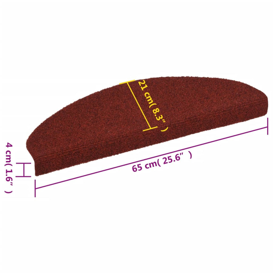 Trapmatten Zelfklevend Naaldvilt 10 65 x 21 x 4 cm Rood
