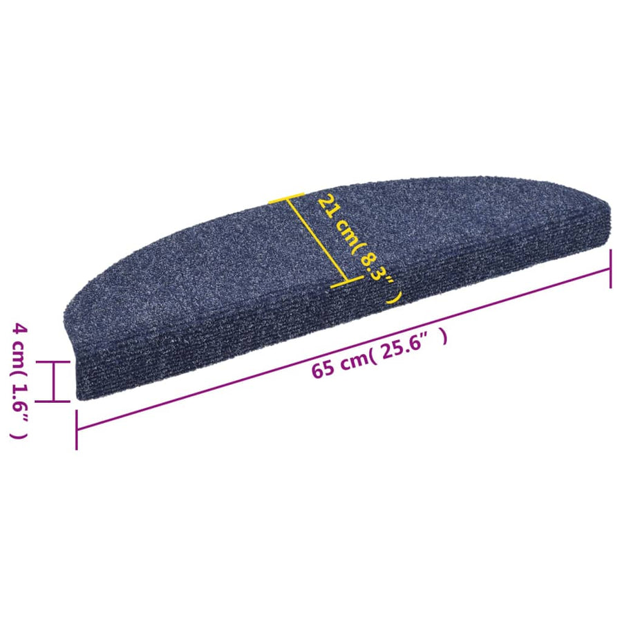 Trapmatten Zelfklevend Naaldvilt 5 65 x 21 x 4 cm Blauw