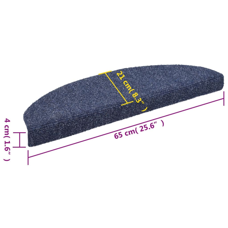 Trapmatten Zelfklevend Naaldvilt 10 65 x 21 x 4 cm Blauw