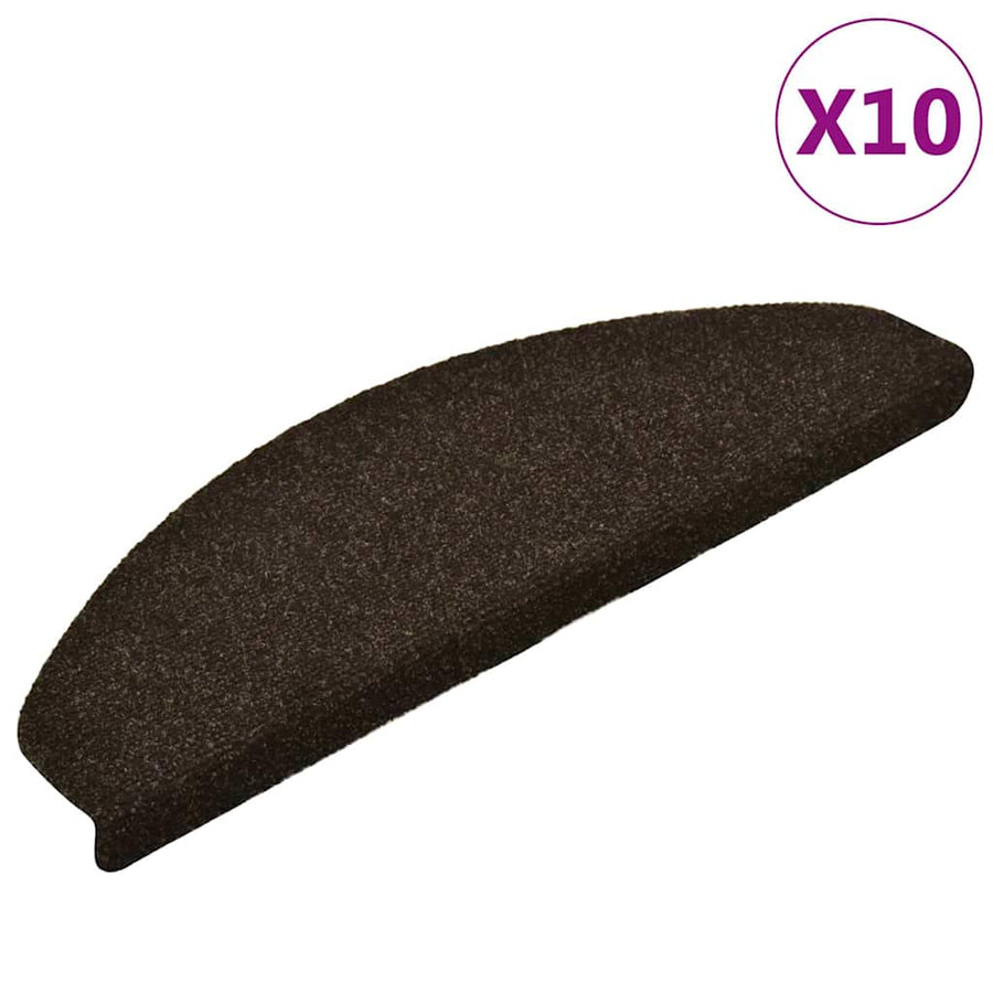 Trapmatten Zelfklevend 10 st 65x21x4 cm Donkerbruin Halfrond Groot