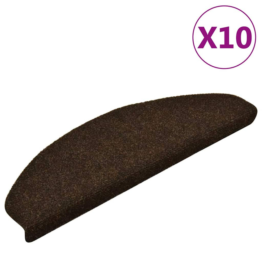 Trapmatten Zelfklevend 10 stuks 65x21x4 cm Bruin Halfrond Groot