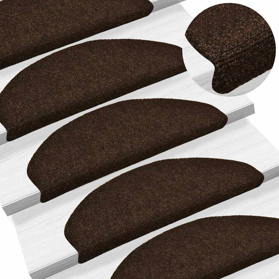 Trapmatten Zelfklevend 10 stuks 65x21x4 cm Bruin Halfrond Groot