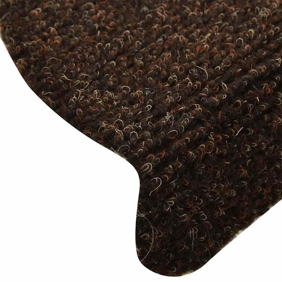 Trapmatten Zelfklevend 10 stuks 65x21x4 cm Bruin Halfrond Groot