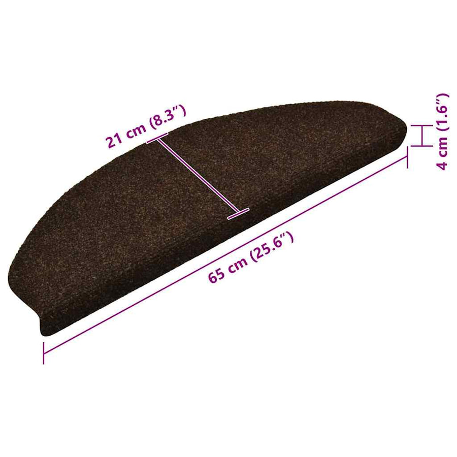 Trapmatten Zelfklevend 10 stuks 65x21x4 cm Bruin Halfrond Groot
