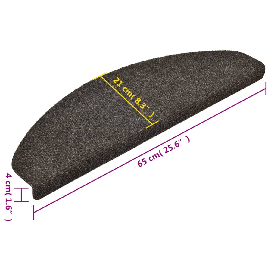 Trapmatten Zelfklevend Naaldvilt 10 65 x 21 x 4 cm Antraciet