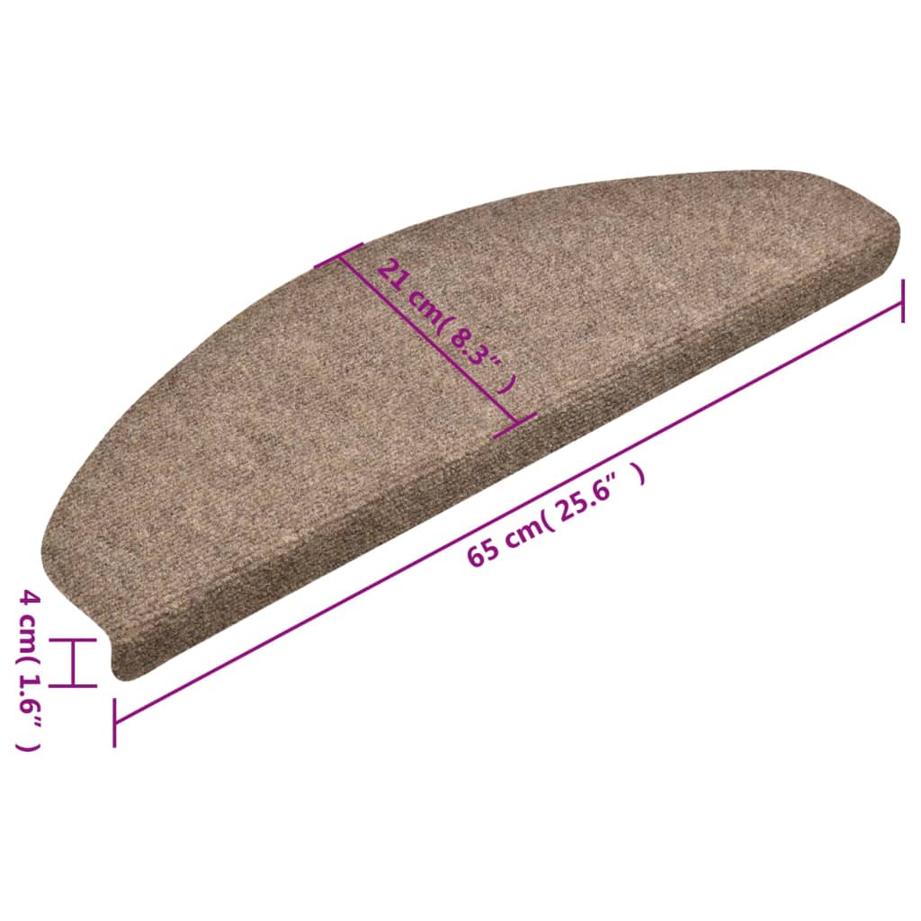 Trapmatten Zelfklevend Naaldvilt Kleurig 5 65 x 21 x 4 cm Crème