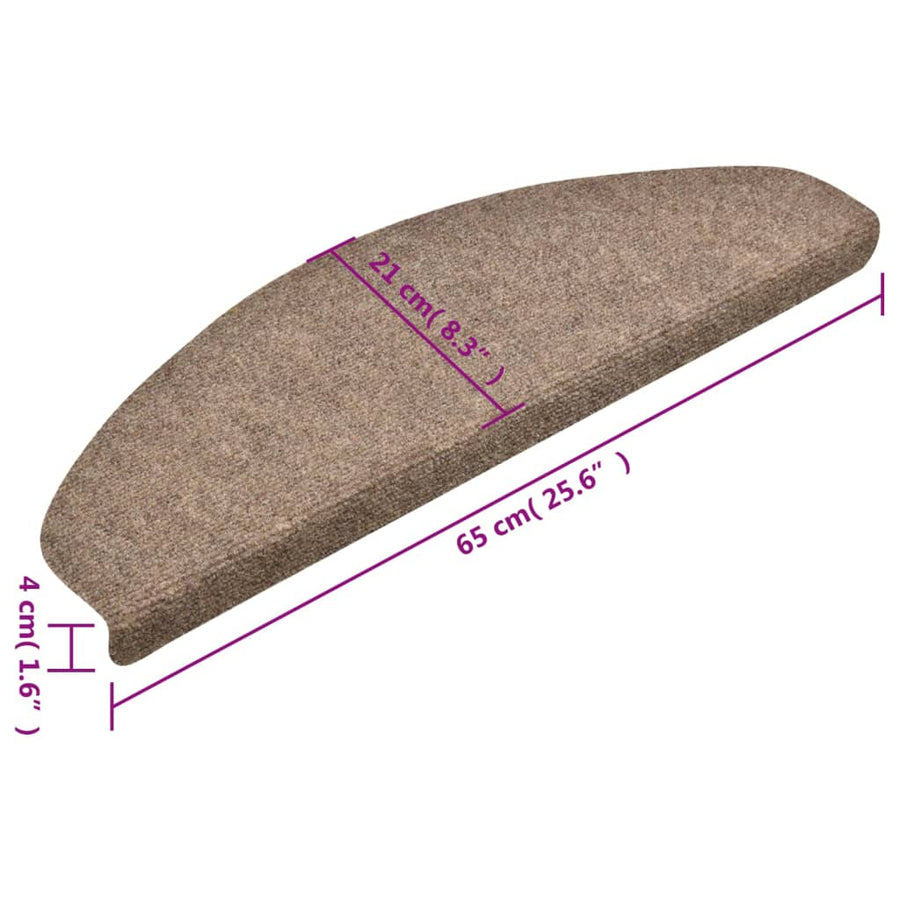 Trapmatten Zelfklevend Naaldvilt Kleurig 5 65 x 21 x 4 cm Crème