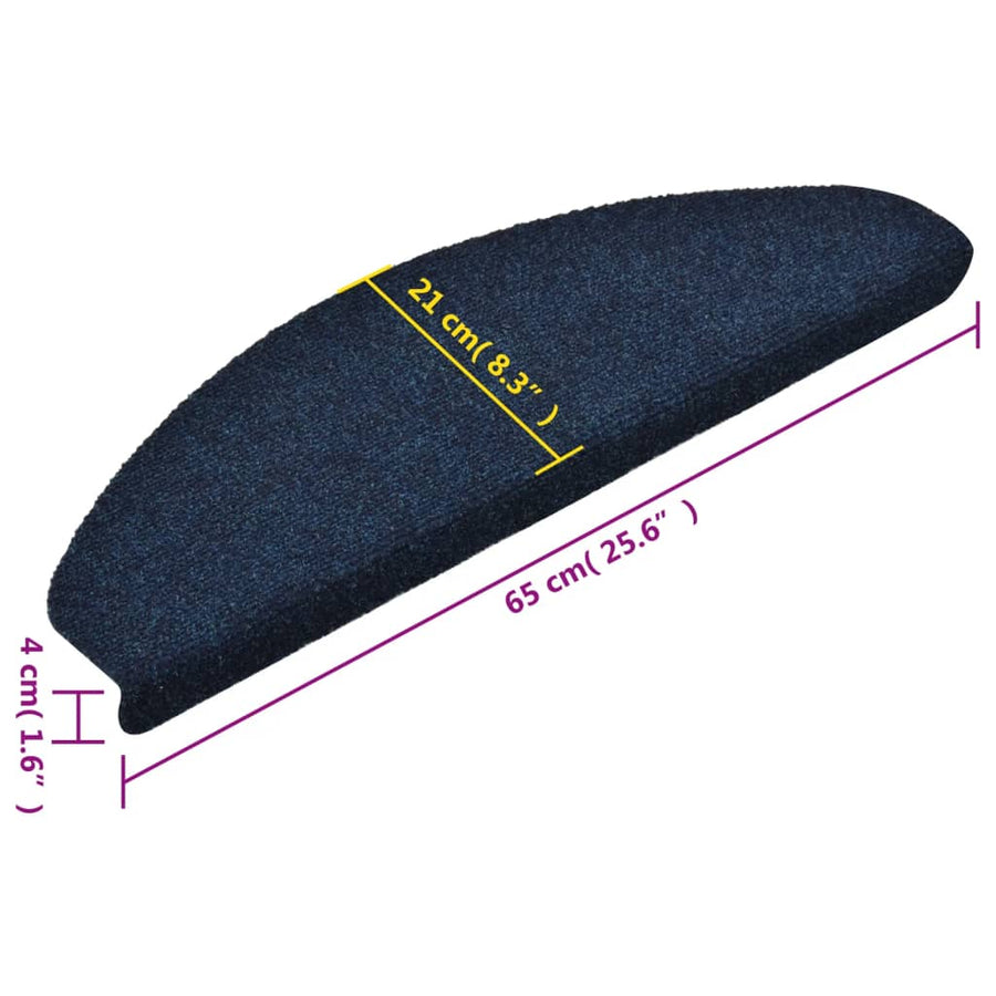 Trapmatten Zelfklevend Naaldvilt 10 65 x 21 x 4 cm Marineblauw