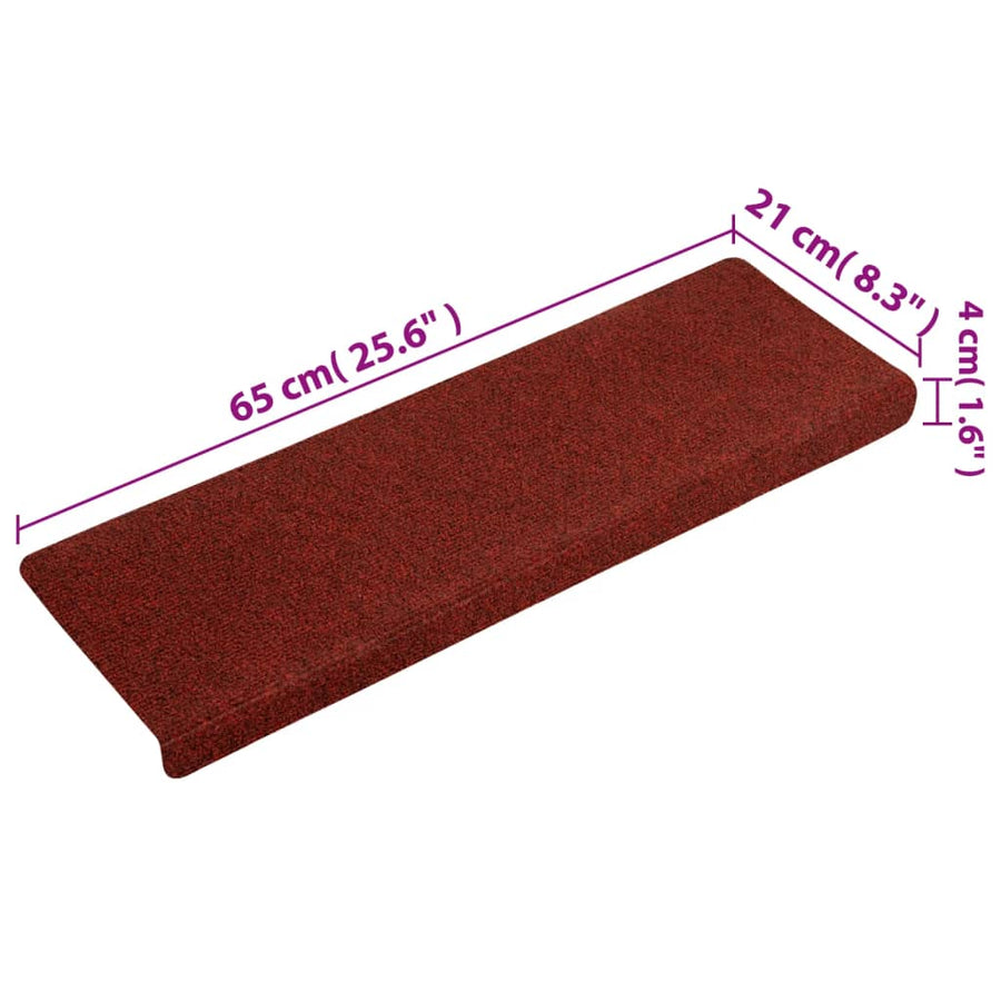 Trapmatten 6X21X4 Cm Naaldvilt Bordeaux 5 Rood