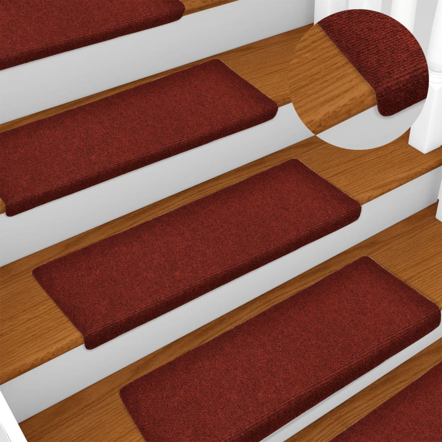 Trapmatten 65X21X4 Cm Naaldvilt Bordeaux 10 Rood