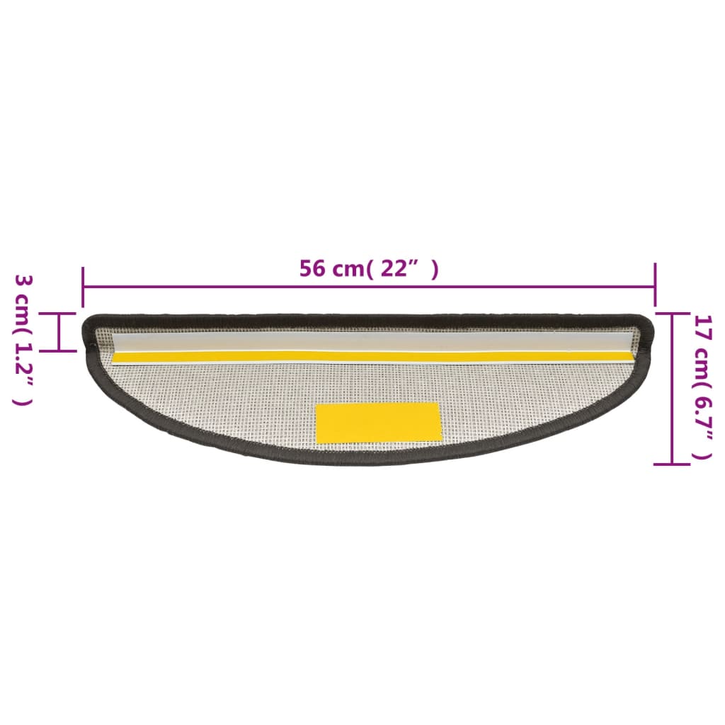 Trapmatten 10 st 56x17x3 cm donkergrijs 10 56 x 17 x 3 cm Donkergrijs