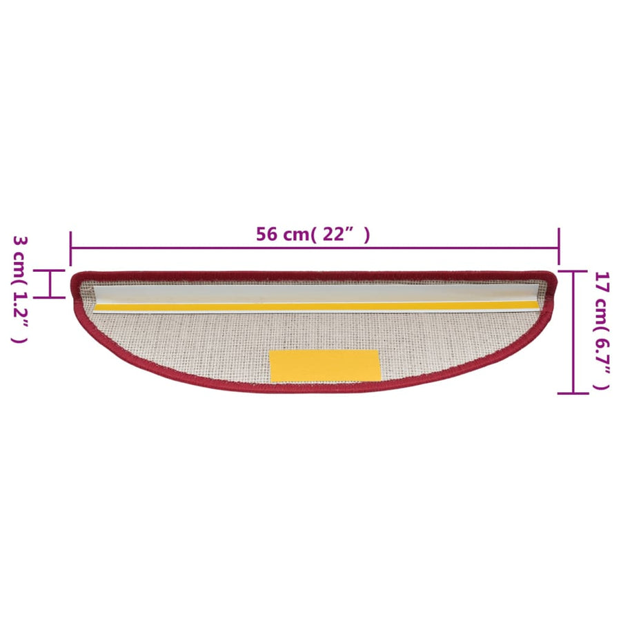 Trapmatten 10 St 56X17X3 Cm Bordeauxrood 56 x 17 x 3 cm
