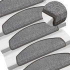 Stair Mats 10 pcs 65x24x4 cm Dark Grey Semicircular Large