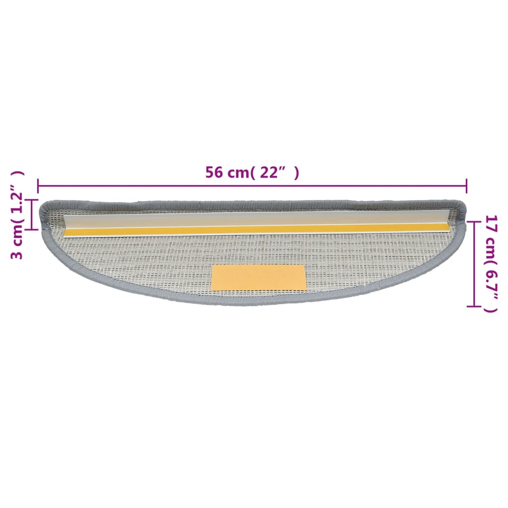 Trapmatten 10 St 56X17X3 Cm Grijs 56 x 17 x 3 cm