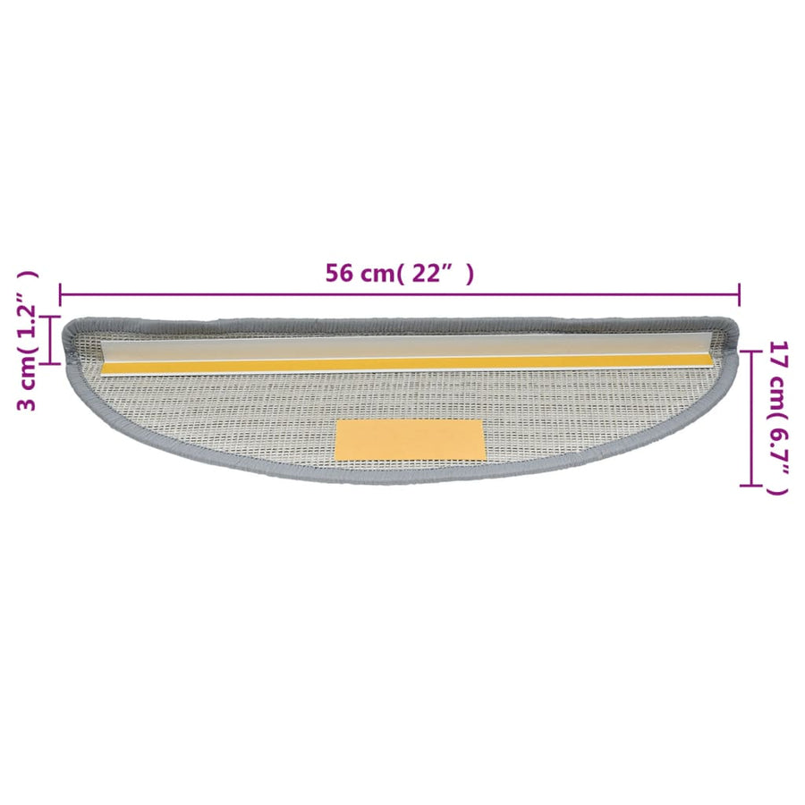 Trapmatten 10 St 56X17X3 Cm Grijs 56 x 17 x 3 cm