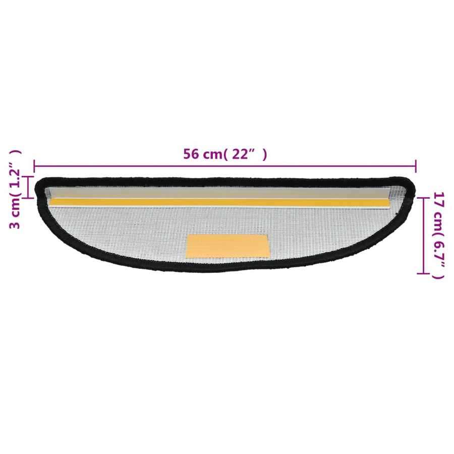 Trapmatten 10 St 56X17X3 Cm Zwart 56 x 17 x 3 cm