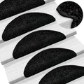 Trapmatten 10 st 56x17x3 cm Zwart Halfrond