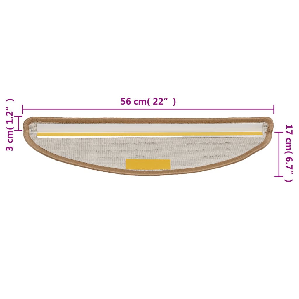 Trapmatten 10 56 x 17 x 3 cm Beige