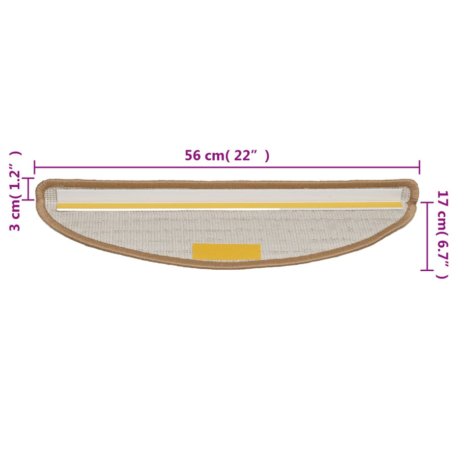Trapmatten 10 56 x 17 x 3 cm Beige