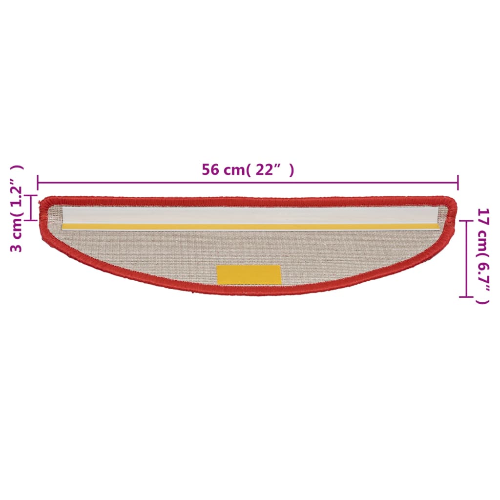 Trapmatten 10 56 x 17 x 3 cm Rood