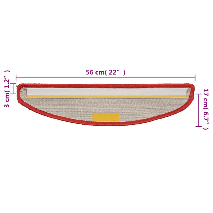 Trapmatten 10 56 x 17 x 3 cm Rood