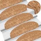 Stair Mats 10 pcs 65x21x4 cm Beige Half-Round Large