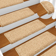 Stair mats 10 pcs 65x21x4 cm cream with rectangular edge