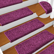 Stair Mats 10 pcs 65x21x4 cm Violet Rectangular Edge