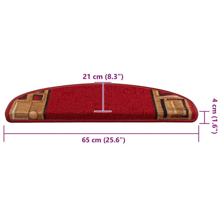 Trapmatten zelfklevend 10 st 65x21x4 cm rood