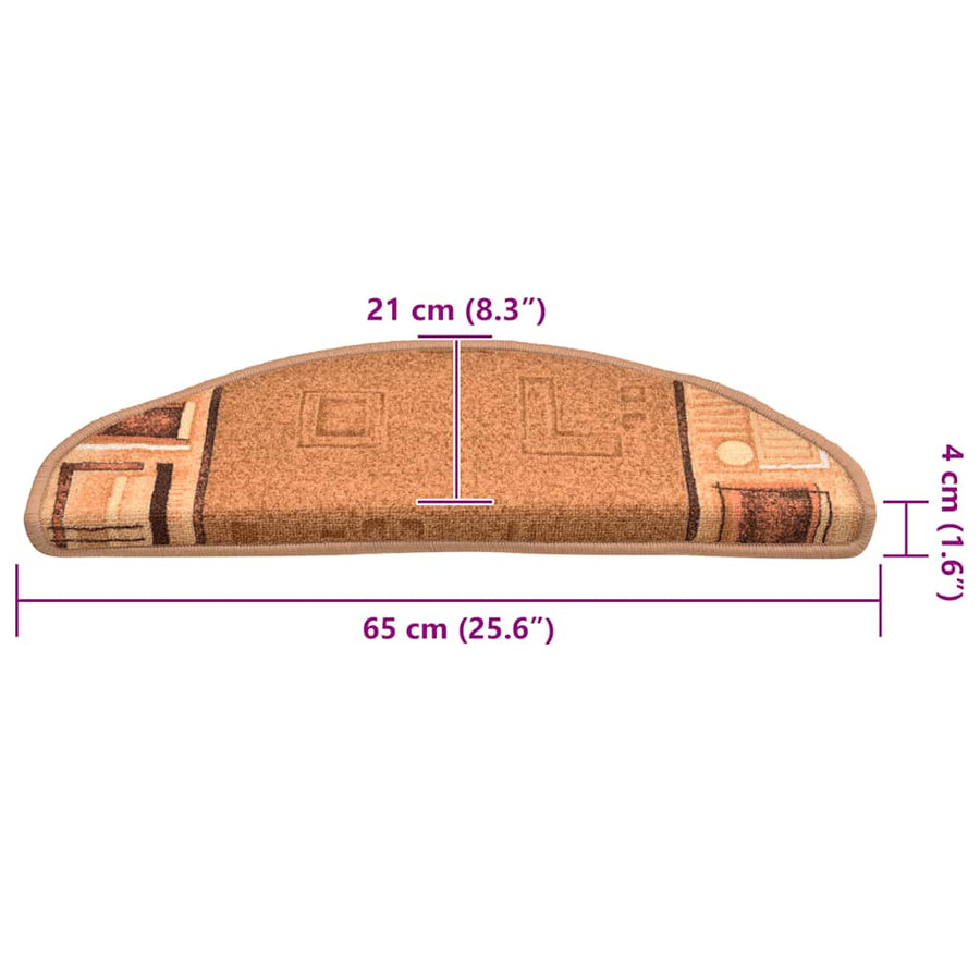 Trapmatten zelfklevend 5 st 65x21x4 cm beige