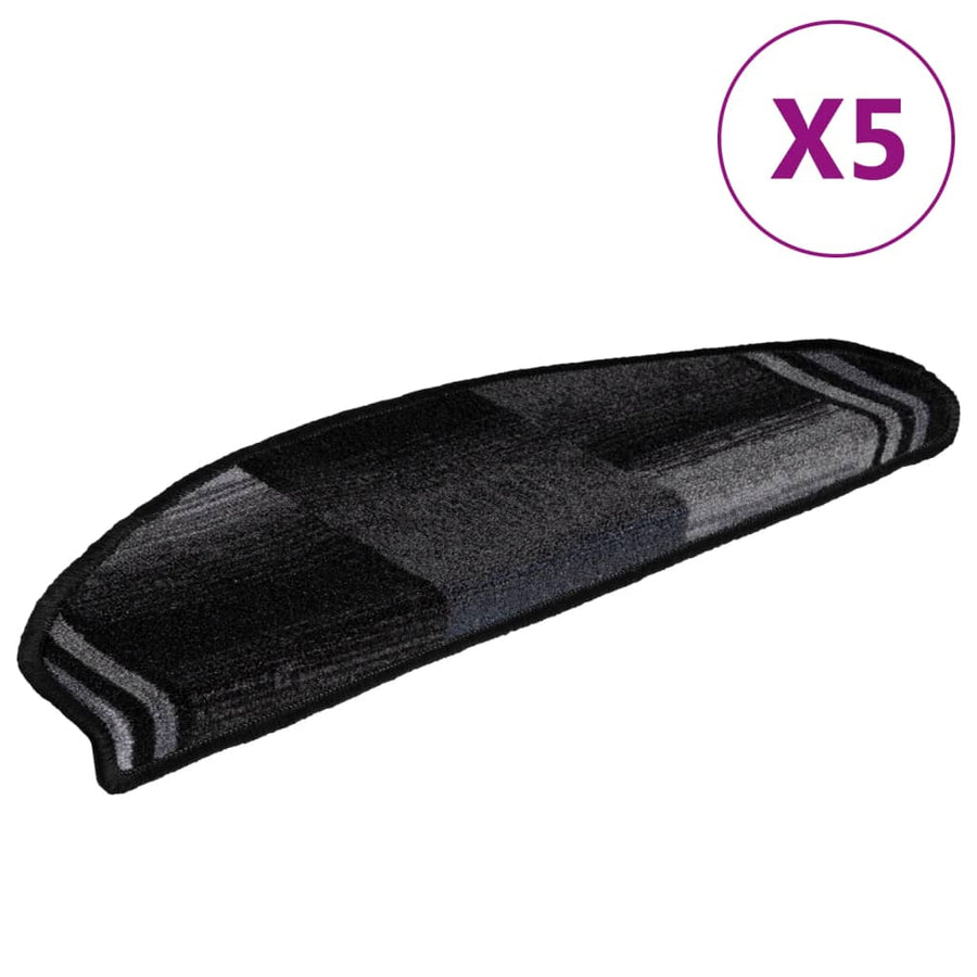 Trapmatten Zelfklevend 5 St 65X21X4 Cm Zwart En Grijs Halfrond