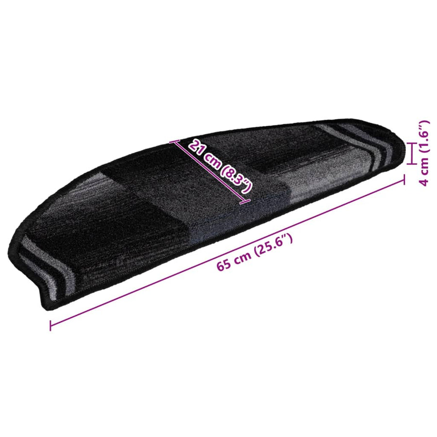 Trapmatten Zelfklevend 5 St 65X21X4 Cm Zwart En Grijs Halfrond
