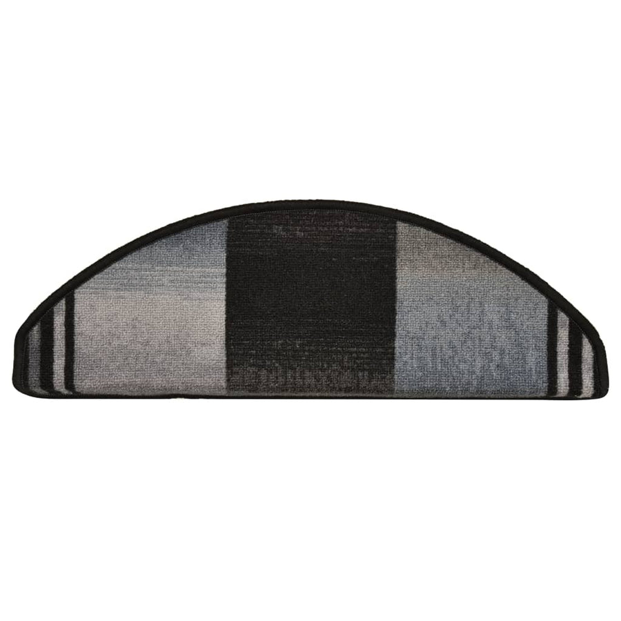 Trapmatten Zelfklevend 65X21X4 Cm 10 Zwart en grijs Halfrond