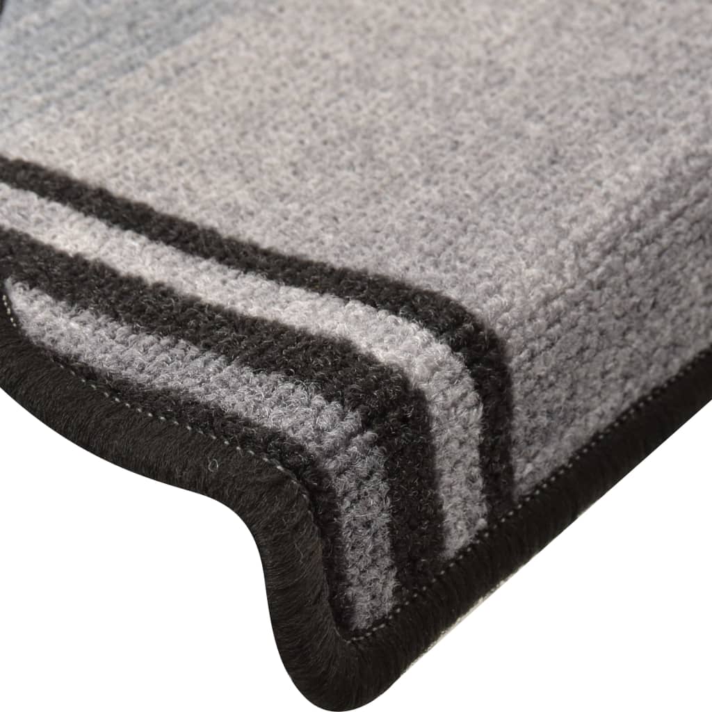 Trapmatten Zelfklevend 65X21X4 Cm 10 Zwart en grijs Halfrond
