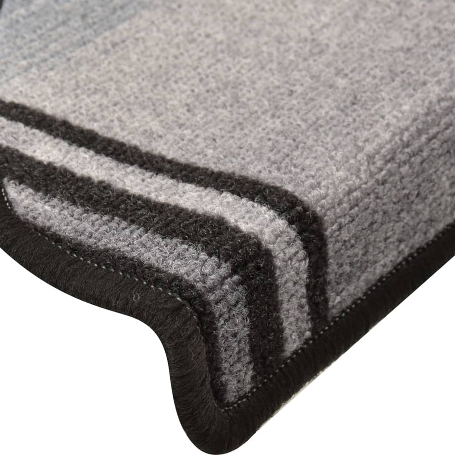 Trapmatten Zelfklevend 65X21X4 Cm 10 Zwart en grijs Halfrond